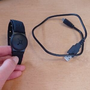 Black OTF Fitness Tracker Heart Rate Monitor with USB Cable